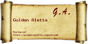 Gulden Aletta névjegykártya